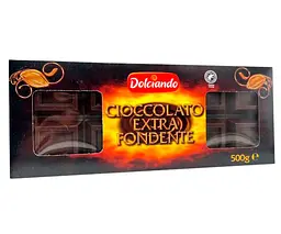 Чорний шоколад Dolciando Cioccolato Extra Fondente 500 г.