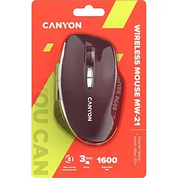 Миша Canyon MW-21 Blue LED Wireless Burgundy Red (CNS-CMSW21BR) - мініатюра 6