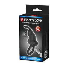Ерекційне кільце Pretty Love Vibrant Penis Ring I 11.3 см чорний - мініатюра 8