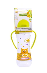 Пляшечка для годування з силіконовою соскою та ручками 0+ Baby team 250 мл Зелений - мініатюра 3