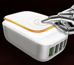 Нічник і мережевий зарядний пристрій Ldnio A4405 4 USB + кабель USB to Type-C - мініатюра 4