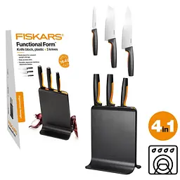 Набір кухонних ножів з пластиковим блоком Fiskars Functional Form ™ 3 шт 1057555 - мініатюра 2