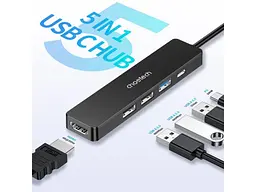 USB-хаб Choetech HUB-M80-BK 5-in-1 Black - мініатюра 7