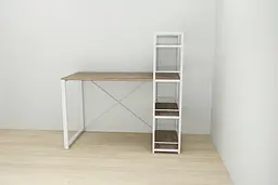 Письмовий стіл Ferrum-decor Серії Конект з етажеркою 75x120x60 білий ДСП Дуб Сонома Трюфель 16мм (FRD-104228) - мініатюра 5