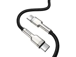 Кабель BASEUS Cafule Metal Type-C to Type-C 100W 1m Black (CATJK-C01) - мініатюра 2