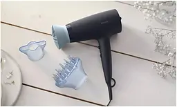 Фен для волосся Philips 3000 series, чорний з блакитним (BHD360/20) - мініатюра 4