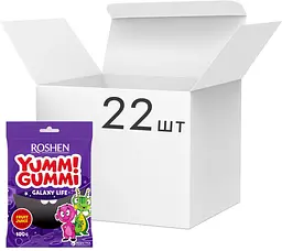 Упаковка желейних цукерок Roshen Yummi Gummi Galaxy Life 70 г х 22 шт