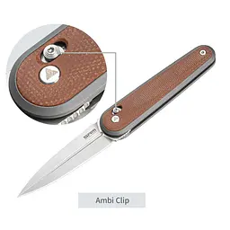 Ніж складаний кишеньковий SRM Twin 251MB-MN (7.6 см) N690 / Micarta коричневий - мініатюра 11