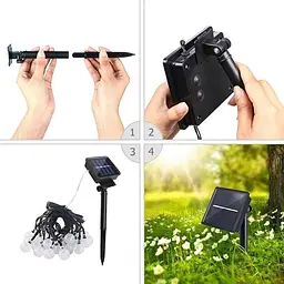 Гірлянда SunLamp Кришталеві шари 100 LED 2 м на сонячній батареї - мініатюра 5