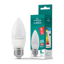 Лампочка TITANUM C37 6W E27 4100K 220V (TLС3706274) - мініатюра 2