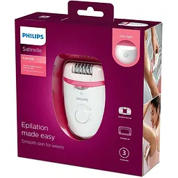 Епілятор Philips Satinelle Essential біло-рожевий (BRE255/00) - мініатюра 2