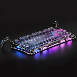Ігрова бездротова механічна клавіатура Gravastar Mercury K1 Pro TKL Cyberpunk / Три режими підключення / Kailh Speedy Mint / Grey - мініатюра 2