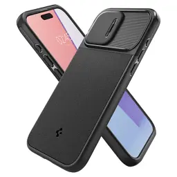 Чохол із захистом камери Spigen Optik Armor (MagFit) Black для iPhone 15 Pro (ACS06738) - мініатюра 7