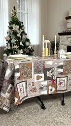 Скатертина Ecotton 150х220 см новорічна Лапландiя сіра (11470-1) (24207)