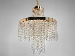 Підвісна кришталева люстра Diasha 376-500GD двоярусна LED-модель у золотому виконанні, 100 Вт, діаметр 49 см - мініатюра 4