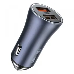 Зарядний пристрій Baseus 2xUSB QC3.0 + cable USB to USB-C 40W Golden Contactor Pro dark gray (TZCCJD-A0G) - мініатюра 2