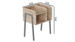 Тумба модульна Ferrum-decor Амелі 540x450x320 метал Сірий ДСП Дуб Сан-Марино 16 мм (FRD-103018) - мініатюра 4
