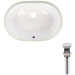 Комплект Qtap Stork: Раковина врізна овальна 570x390x210 мм White + Донний клапан PU02O (QT15116030WN47294)
