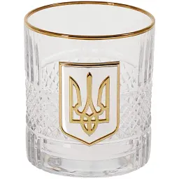 Подарунковий набір склянок Boss Crystal "Тризуб" з золотими и срібними накладками - мініатюра 3