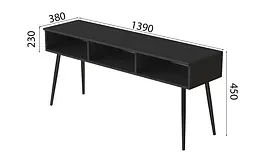 Тумба під телевізор Кентуккі Ferrum-decor 45x139x38 Чорний метал ДСП Сосна Кембра 16 мм (FRD-106728) - мініатюра 4