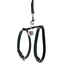 Шлея з повідцем для собак Waudog Glamour, шкіряна, з QR паспортом, 20-30х30-40х0,9/115 см, чорний (33991) - мініатюра 2