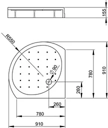 Душовий піддон Radaway Rodos B 90x90 Compact 4D99155-03 - мініатюра 5