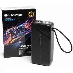 Батарея універсальна Hölmer NRG-02 Cheetah 30000mAh 22.5W Black (NRG-02 Cheetah) - мініатюра 9