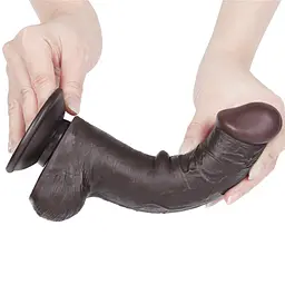 Фалоімітатор Lovetoy Sliding-Skin Dual Layer Dong 8'' 20.8 см (чорний) - мініатюра 4