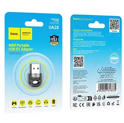 Адаптер Bluetooth Hoco UA28 USB BT adapter Black - мініатюра 2