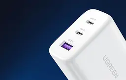 Зарядний пристрій адаптер живлення Ugreen CD275 65 W 3 port (90496) білий - мініатюра 3