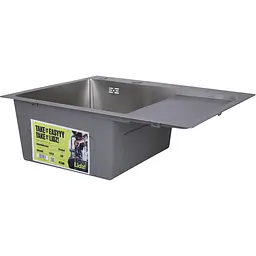 Мийка для кухні Lidz Handmade H6350R інтегрована крило праворуч 3.0/1.0 мм Brushed Steel (LDH6350BRUR45587) - мініатюра 2