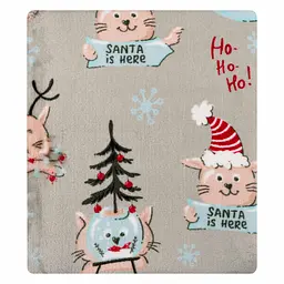 Плед Ardesto Flannel Різдвяні котики ART0120PB 160х200 см бежевий - мініатюра 6