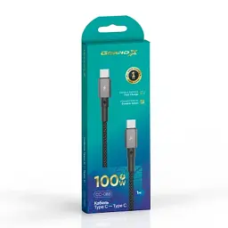Дата кабель USB-C to USB-C 1.0m 100W black Grand-X (CC-08B) - мініатюра 4