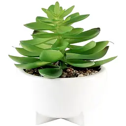 Горщик зі штучною рослиною МВМ My Home, 14 см, білий (DH-FLOWERS-14 M GREEN/WHITE)