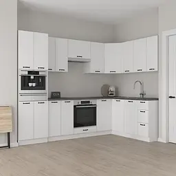 Кухня кутова Ніко 170 х 280 см Idea Білий зі стільницею 38 мм мат