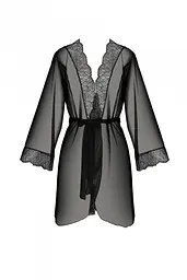 Пеньюар Passion AMBERLY PEIGNOIR black, L/XL, пояс у комплекті - мініатюра 3