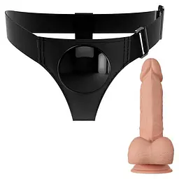 Страпон Pretty Love Harness Briefs Jerry 21.8 см тілесний - мініатюра 2