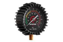 Манометр для підкачування шин коліс на пневматичний пістолет Intertool 1/8" x 63мм x 10бар PT-0499 - мініатюра 2