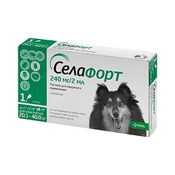 Селафорт KRKA собаки 20.1-40 кг 240 мг/2 мл №1 спот-он