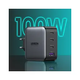 Зарядний пристрій Ugreen GaN Tech 4xUSB 100 Вт (3xUSB-C + USB-A), швидке заряджання, чорний, CD226 (40747) - мініатюра 3