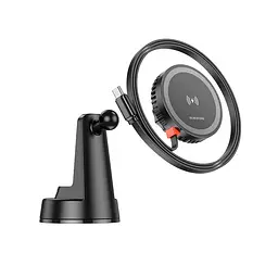 Автотримач BOROFONE BH208 + Wireless Charging 15W, кріплення на торпеду, клямка 50-90мм, Black, Box - мініатюра 3