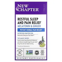 Спокійний безболісний сон New Chapter Restful Sleep and Pain Relief 30 вегетаріанських капсул - мініатюра 2