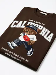 Футболка жіноча тай-дай з принтом California 20379 S коричнева - мініатюра 2