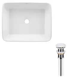 Комплект Qtap Tern: Раковина накладна прямокутна 480х370х135 мм White + Донний клапан PU02 (QT17112074WN47301)