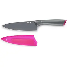 Ніж кухонний Tefal Fresh Kitchen кухарський 15 см з чохлом, нержавіюча сталь, пластик, сірий kuh0014553