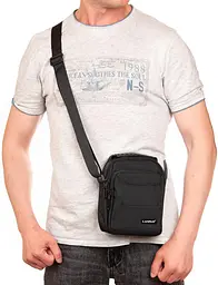 Сумка через плече Lanpad чоловіча Чорна (LAN3730 black) - мініатюра 7