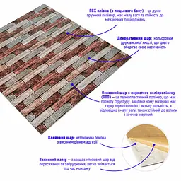 Декоративна 3D панель Sticker Wall 700х770х3мм Коричнева цегла піщаник 340 SW-00000531 - мініатюра 2