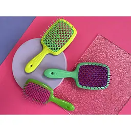 Щітка для волосся Janeke Superbrush small салатова з малиновим - мініатюра 4