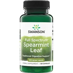 Листя м’яти колосистої Swanson Spearmint Leaf 400 mg Full Spectrum 60 капсул