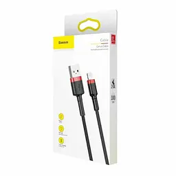 Кабель для зарядки айфону Baseus Cafule USB to Lightning 2 метри 1.5A плетений червоно-чорний - мініатюра 6